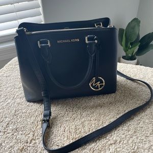 Michael Kors Black Leather Satchel
